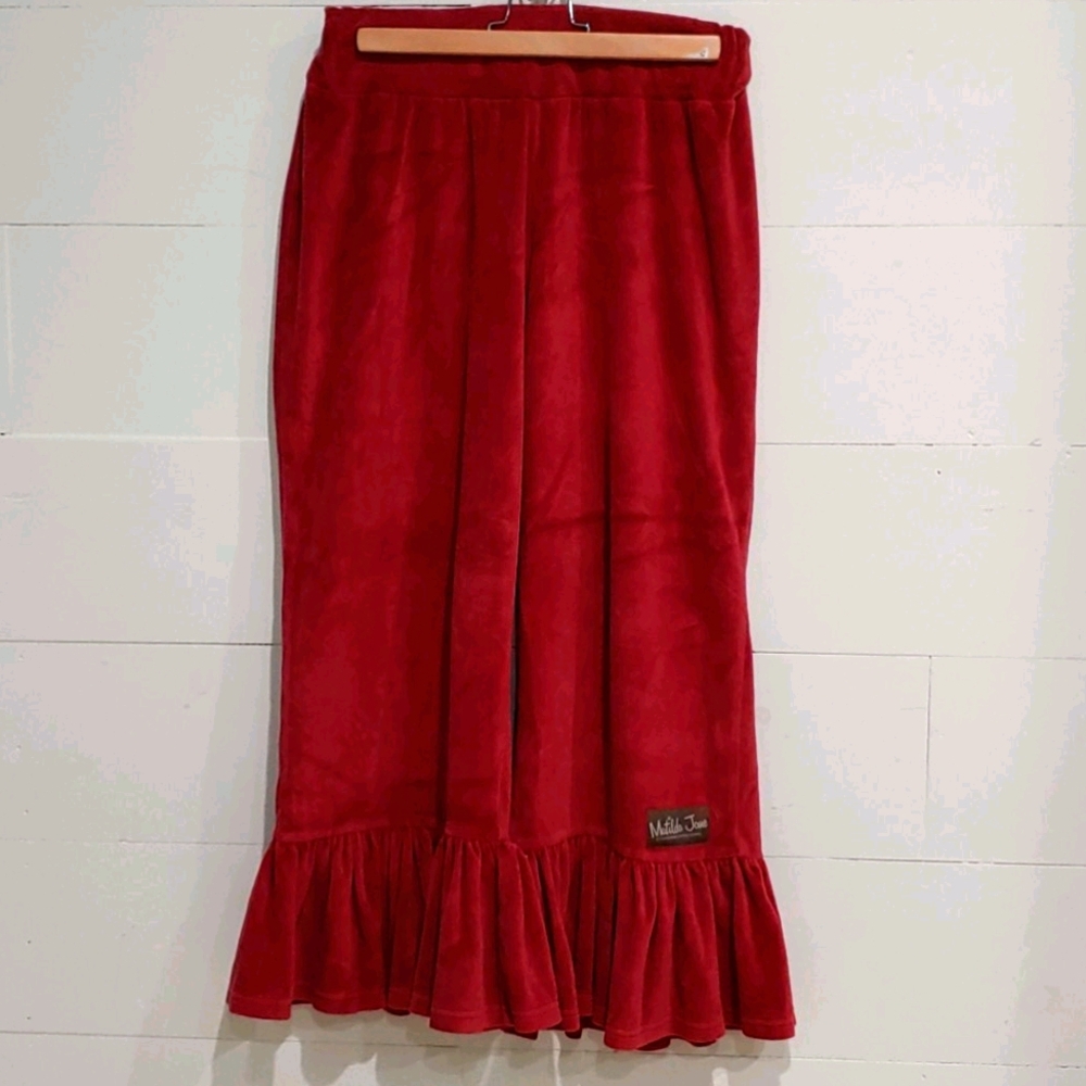Holiday Matilda jane ruffle pants, burgundy